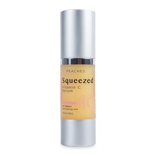 Peaches Skin Care Squeezed Vitamin C Serum with Kakadu Plum, Gold and CoQ10 ? Lightweight Hydrating Formula for Radiant-Looking Complexion ? Vegan Skincare for Women, 1 fl oz