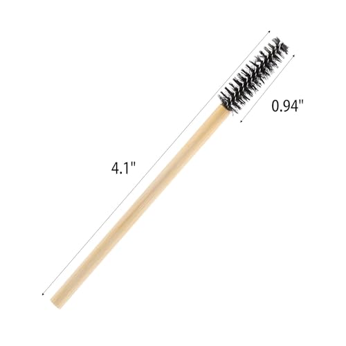 Tbestmax 300 Disposable Mascara Wands Eyelash Brush Spoolies for Eye Lash Extension Eyebrow Bamboo Stick Black