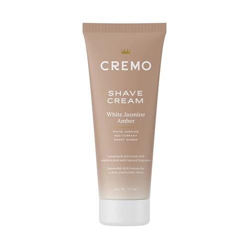 Cremo Women¡¯s Shaving Cream Sensitive Skin, Moisturizing, White Jasmine Amber, Ultra-Slick Shave Cream for Women, Fights Nicks, Cuts and Razor Burn, 6 Fl Oz