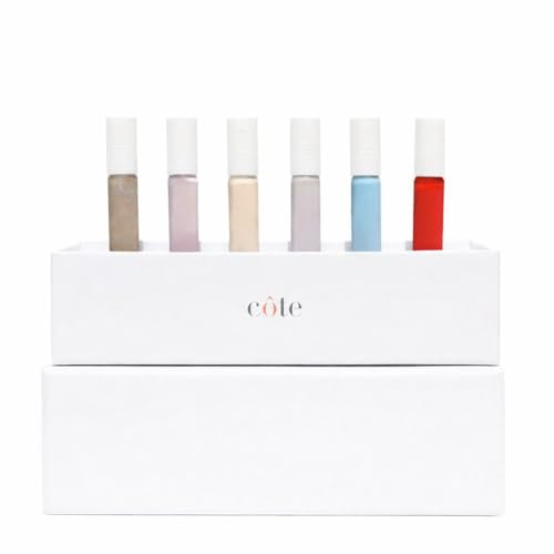 Cote Shop C?te Beauty La Palette Mini Nail Polish Discovery Set, Vegan Non-Gel Nail Polishes, Travel Size Gift Set, Clean Beauty, Made in USA, 0.4 fl oz Each, Set of 6