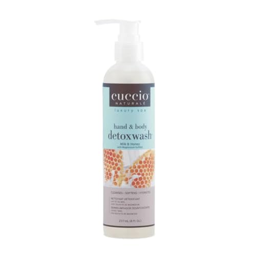 Cuccio Body Butter Wash ? Milk & Honey ? Silky Hand & Body Detox Wash, 8 oz (Hydrating Cleanser for Soft, Moisturized Skin)