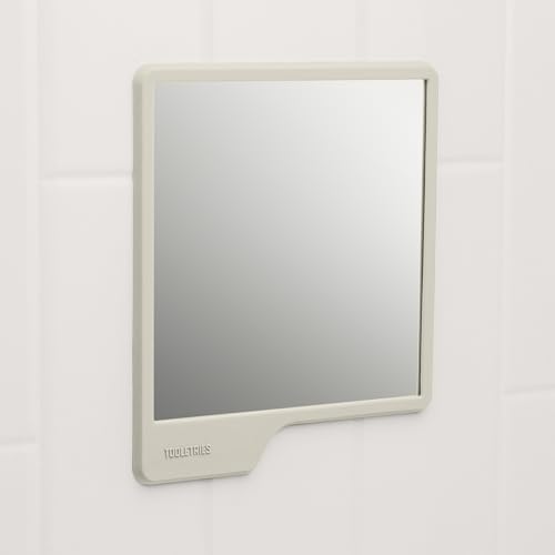 JiBen Fogless Shower Mirror with Power Locking Suction Cup, Built-in Razor Hook and 360 Degree Rotating Adjustable Arm, Personal Fog Free Bathroom Shaving Mirror (Chrome)