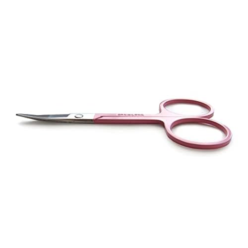 Precision Stainless Steel Eyebrow Tweezers Set In Pointed And Slanted Tip, Curved Brow Scissors, Comes With Pink Travel Case