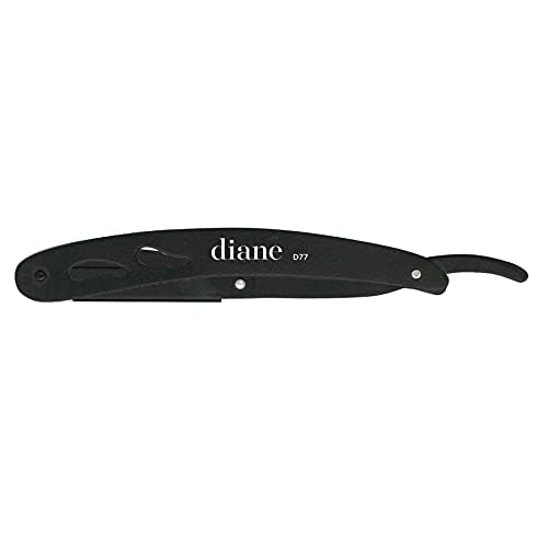 Diane Professional Straight Edge Shaving Razor, Black, 0.15 lb