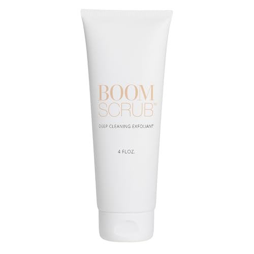 BOOM Scrub Cocoa Rose Exfoliator ? Gentle Exfoliating Face Scrub for Mature & Sensitive Skin ? Enhances the appearance of Skin, Smooths Texture, Minimizes Pores ? Hydrating Botanical Facial Cleanser