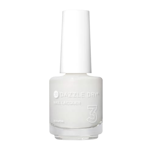 Dazzle Dry Nail Lacquer (Step 3) - Poised - A semi-sheer iridescent, stark white with subtle pink iridescent shimmer. (0.5 fl oz)