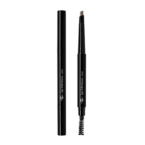 Eye Embrace Luna: Light Brown-Gray Eyebrow Pencil ? Waterproof, Double-Ended Automatic Angled Tip & Spoolie Brush, Cruelty-Free