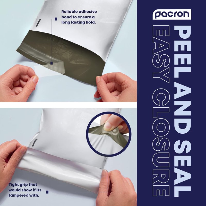 Waterproof Poly Mailers 7.5x10.5 Inch Self-Seal Shipping Bags for Clothing & Small Business