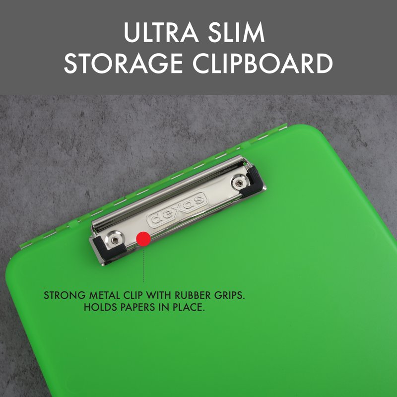 Storage Clipboard with Secure Locking Compartment - 9.5 x 13.5 Inches, Green & Black Options