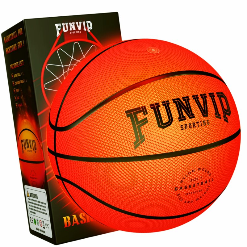 Glow in The Dark Basketball - LED Light Up Outdoor Sports Toy for Kids and Teens