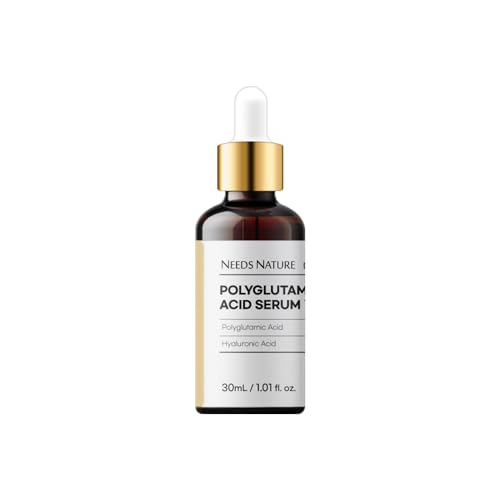 Polyglutamic Acid 10% Facial Serum for Face ? NEEDS NATURE DIY Hydrating Booster with Hyaluronic Acid & Allantoin | Korean Skincare for Dry, Sensitive Skin | 30ml