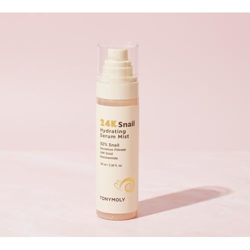 TONYMOLY 24K Snail Hydrating Serum Mist 3.38 oz ? 92% Snail Mucin Face Mist with Niacinamide, Peptides & Gold for Radiant Skin, Moisturizing Korean Toner Spray for Hydration & Anti-Aging