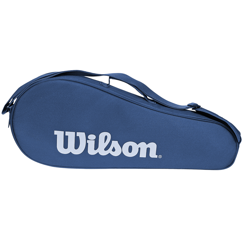 Tennis Racket Holder Bag with Pockets - Lightweight Canvas, Adjustable Strap