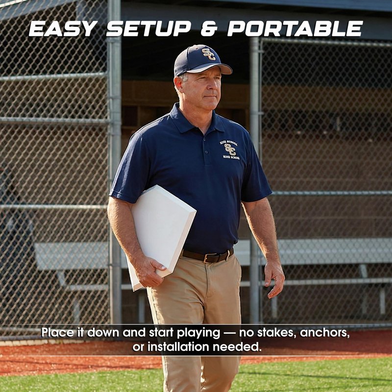 Heavy Duty Rubber Baseball Home Plate with Non-Slip Waffle Bottom - Indoor Outdoor