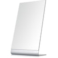 Frameless Makeup Mirror for Desk, 15 x 8.5 Inch Aluminum Standing Table Mirror, Large Counter Top Mirror