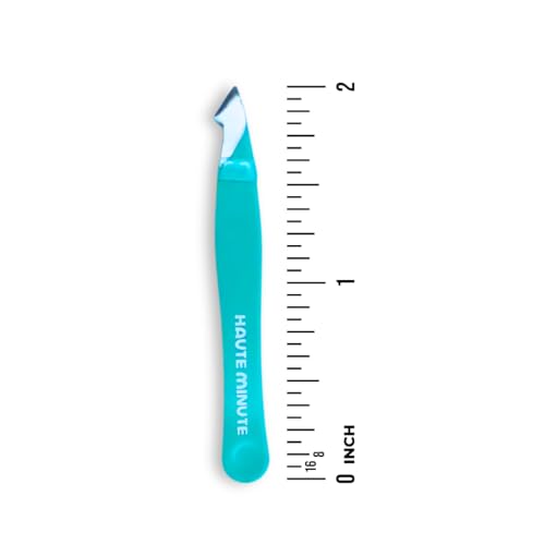 Go Girl! Mini Tweezers, Stainless Steel Tweezer for Travel, Precision Tweezers for Eyebrows, Facial Hair, Ingrown Hair, Chin, Splinter Removal, Eyebrow Plucker (Aqua)