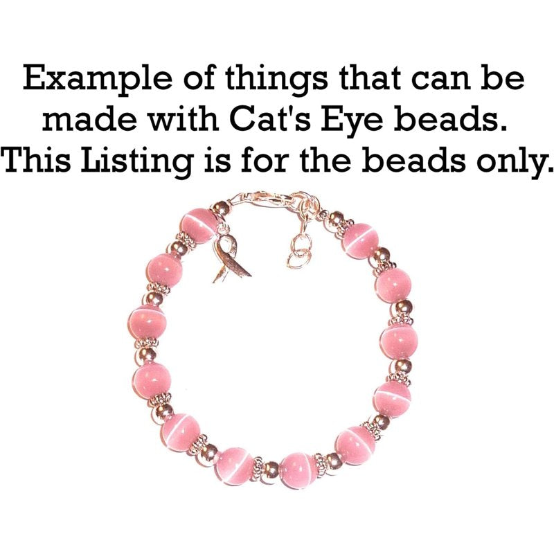 Bulk Assorted Colors Cats Eye Beads - 8mm, 10 Strands Jewelry Making