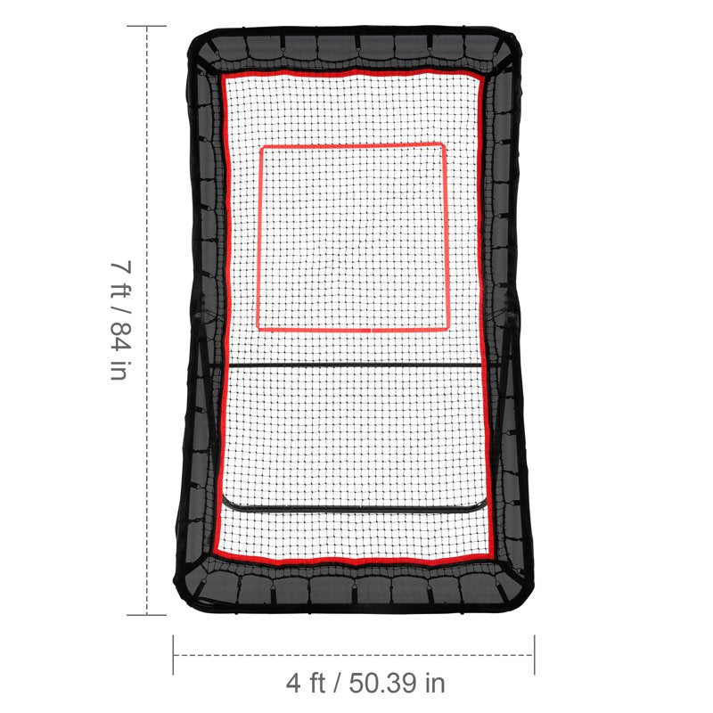 4x7ft Baseball Softball Rebounder Net for Sports Training Adjustable & Durable