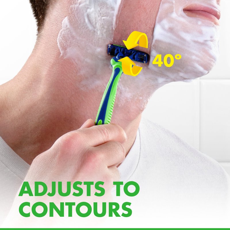 Disposable Men's Razor with 3 Blades, Sensitive Skin, 7 Count