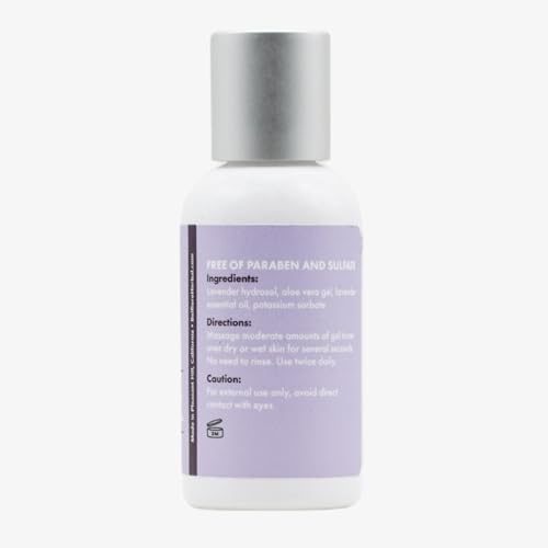 100% Natural Lavender Gel Toner | Organic | Alcohol Free with Aloe Vera | Hydrating, Soothing, Pore Minimizing, Antioxidant Skin Care | Made in The USA