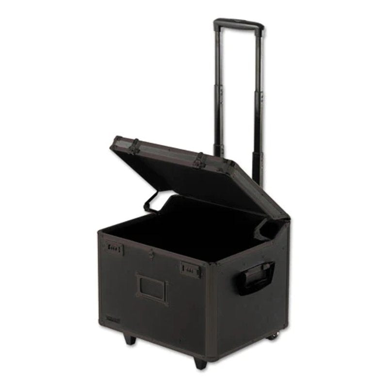 Lockable Metal File Chest with Wheels and Security Locks - 17.5 x 15.5 x 14.5 Inches