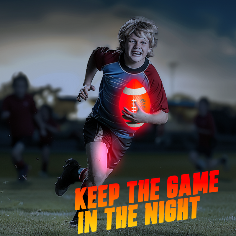 Glow in the Dark Football Size 6 LED Light Up Outdoor Sports Toy