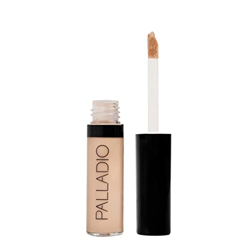 Palladio Liquid Concealer, Medium Coverage, Lightweight and Buildable Formula for Seamless Coverage, Conceals Imperfections, Brightens Skin, and Lasts All Day, Porcelain