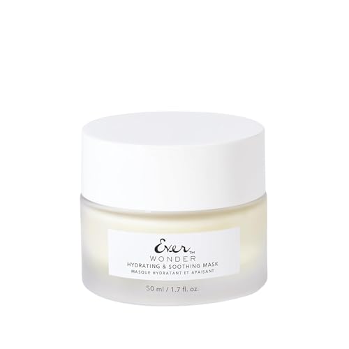 EVER Wonder Hydrating & Soothing Mask ? Rose Water, Hyaluronic Acid & Squalane Cream Mask for Sensitive Skin, Restores Barrier & Boosts Elasticity, 1.7 fl oz