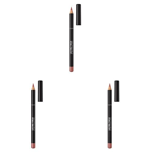 Rimmel Lasting Finish 8HR Soft Lip Liner Pencil - Vibrant, Blendable Formula to Lock Lipstick in Place for 8 Hours - 760 90's Nude, .04oz (Pack of 3)
