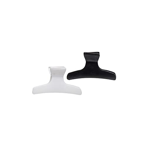 Diane Large Butterfly Clamps Pack of 12 Hair Clips for Women and Girls 3.25 inch Black and White D13