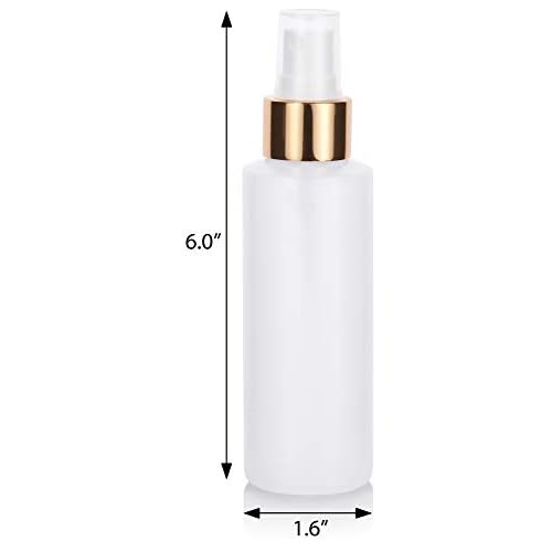 JUVITUS 4 oz Clear Natural Refillable Plastic Squeeze Bottle with Gold Metal Fine Mist Sprayer (12 Pack)