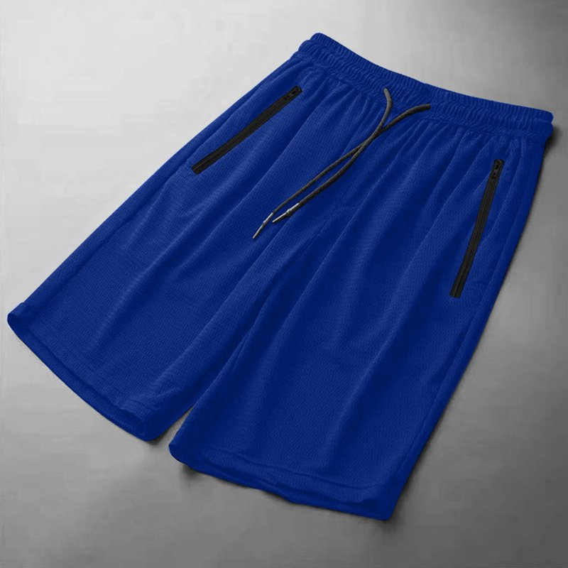 Men's Athletic Shorts with Drawstring Waist and Zipper Pockets - Breathable Mesh Running and Basketball Shorts, Plus Size