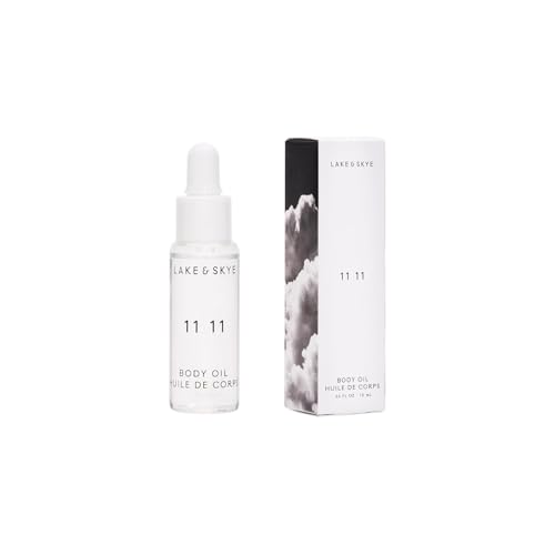 Lake & Skye 11 11 Body Oil Mini - Hydrating with Vitamin E & Sweet Almond Oil - Clean Skin Musk, Sheer & Uplifting Scent - 0.33 fl oz (10 ml)