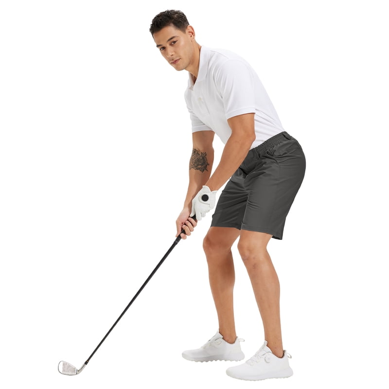 Men's 9-Inch Lightweight Golf Shorts with Stretch and Quick Dry - Breathable Workwear