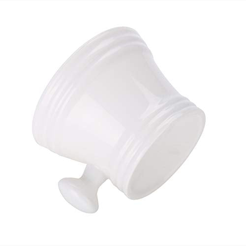 Brrnoo Shaving Bowl, Shaving Soap Bowl For Men Heat Insulation Smooth Shaving Bowl, Mug with Knob Handle, ABS Shaving Soap Bowl Foam Shaving Soap Cream Bowl (White)