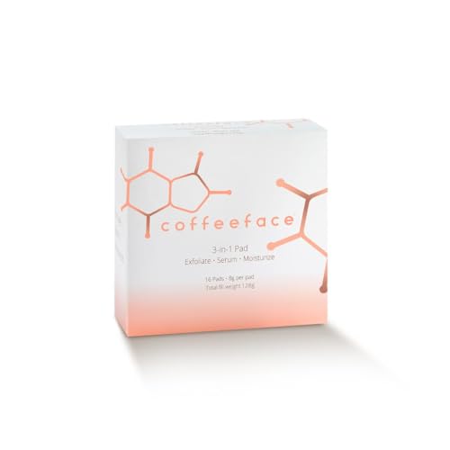 Coffeeface Anti-Aging Moisture Pads with Exfoliation and Hydration | 3-in-1 Textured Skin Treatment | Hypoallergenic for All Skin Types | 16 Count |