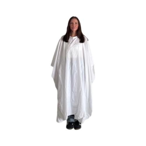 Cricket Contouring Hair Cutting Cape for Women Men Adults Professional Salon Barbershop Hairdresser Hairstylist Cape for Clients, Reflects Light, Crisp White