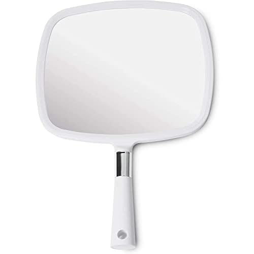20X & 15X Magnifying Makeup Mirror Set with 3 Suction Cups Each - Compact & Travel Ready & Large Hand Held Mirror with Comfy Handle for Women and Men - Personal Barber Haircut Mirror