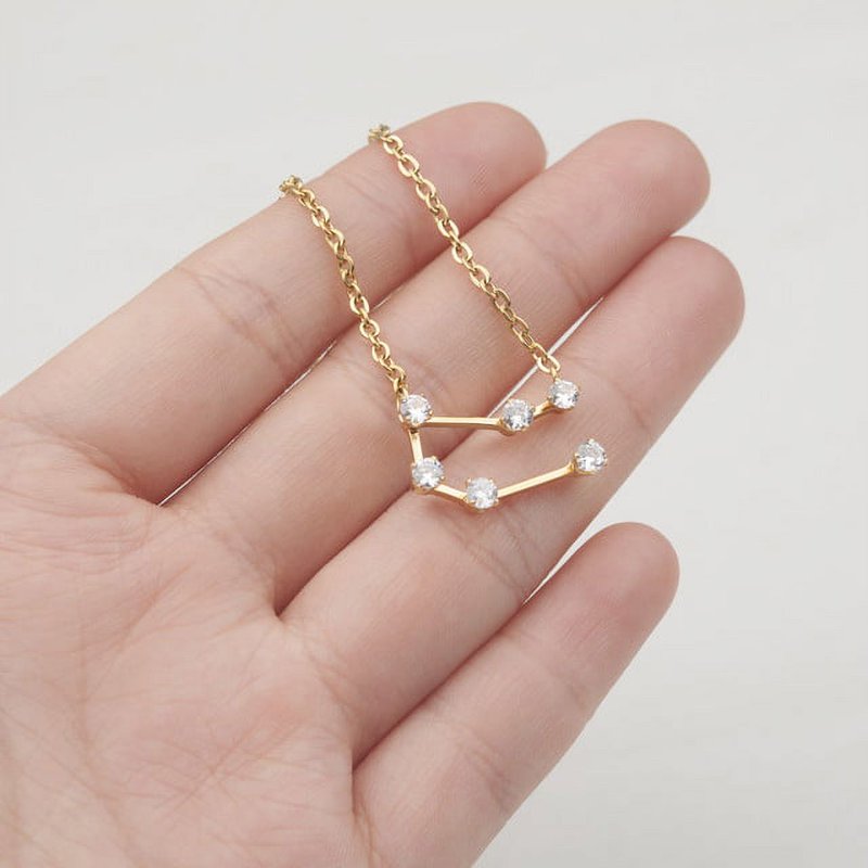 Horoscope Zodiac Necklace in Gold, Silver or Rose Gold - Constellation Pendant Jewelry