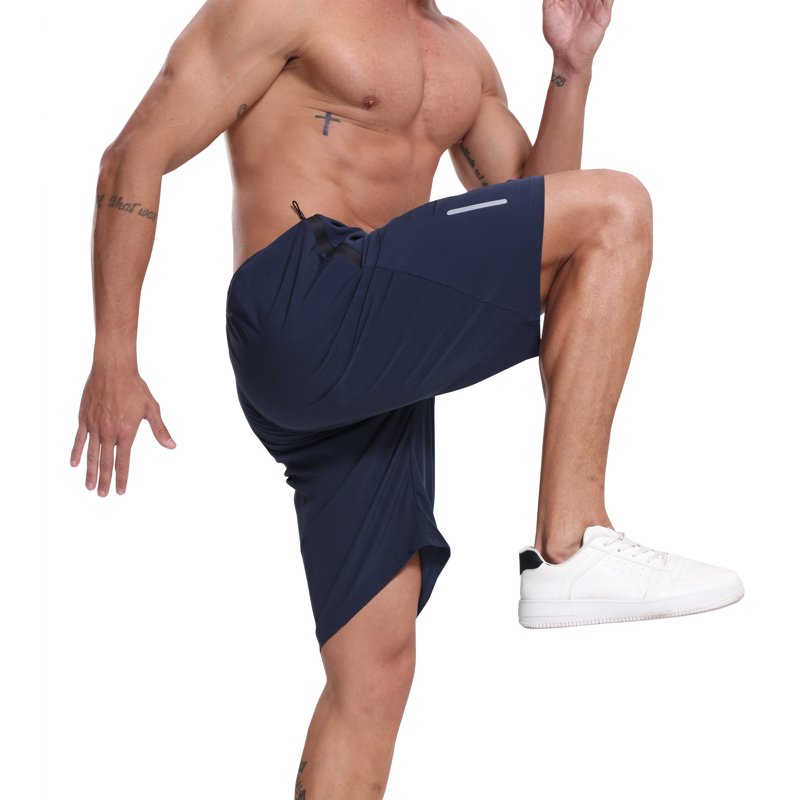 Men's Athletic Shorts Set with Zipper Pockets Quick Dry Workout Sportswear