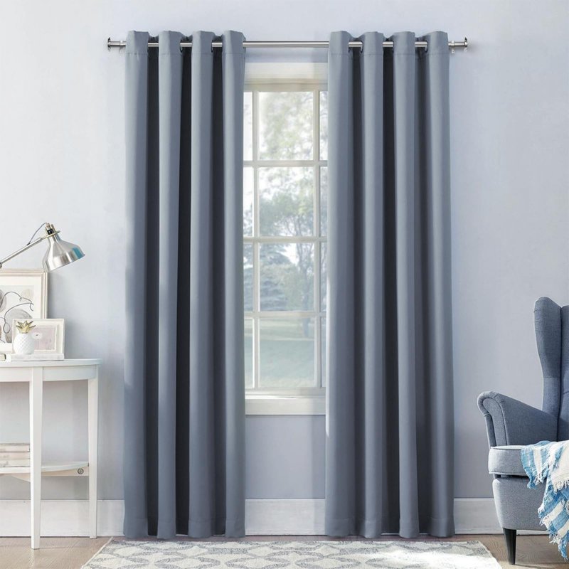 Adjustable 1-Inch Curtain Rod Set with Finials - Metal Window Drapery Rods