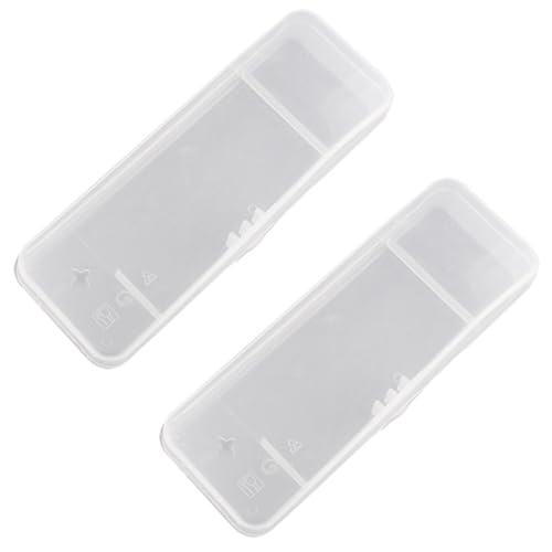 Teensery 2 Pcs Clear Plastic Shaving Box Portable Travel Manual Shaver Case Razor Protector Hard Case Shaver Storage Box Container for Manual Razor System, Shaving Accessories