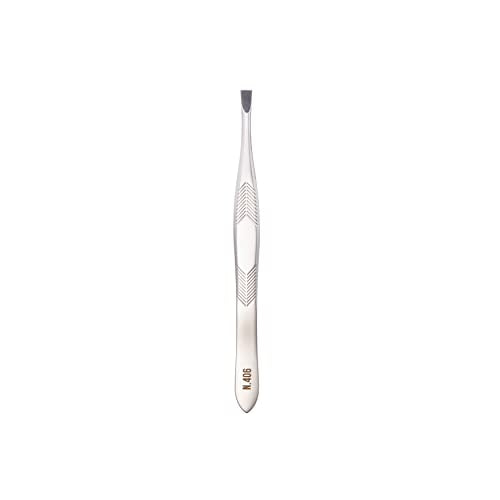 NGHIA Straight Tip Tweezer - N-406 | Stainless Steel Eyebrow Tweezer for Precision Grooming | Hair Removal | Professional Quality for Salon and Home Use