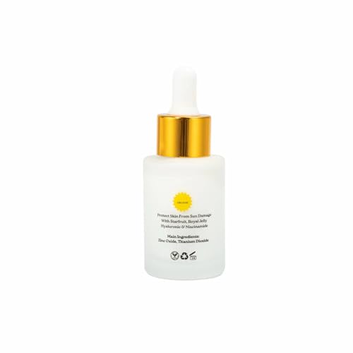 SPF 50 Serum- Lightweight Mineral Facial Sunscreen for All Skin Types- Dewy Glow, No White Cast- Sunscreen for Face with Zinc Oxide, Titanium Dioxide 1oz