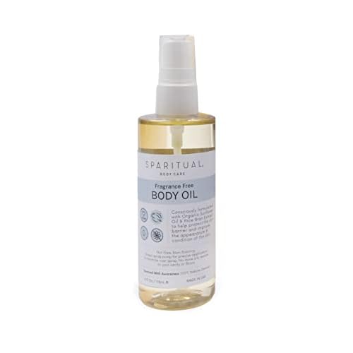 SpaRitual Fragrance Free Body Oil | Unscented Body Moisturizer for Hydration and Massage Oil | 4 oz