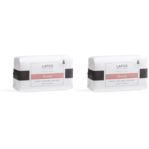 LAFCO New York Bar Soap, Retreat - 7 oz - Ultra-Hydrating, Natural Formula - All Skin Types - Made in Europe (Pack of 2)