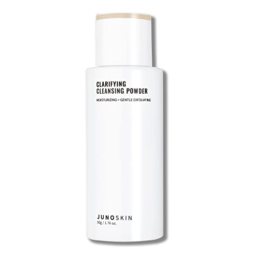 JUNO & Co. Cleansing Powder, Exfoliating Face Wash, 10-Ingredient Powder-to-Foam Cleanser with Hyaluronic Acid, Rice Extract, and Papain Enzyme, No Added Fragrance, 50 g / 1.76 oz.