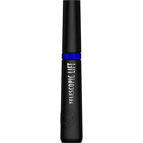 L'Oreal Paris Telescopic Lift Mascara, Lengthening and Volumizing Eye Makeup, Lash Lift with Up to 36HR Wear, Washable, Stellar Blue, 0.33 Fl Oz