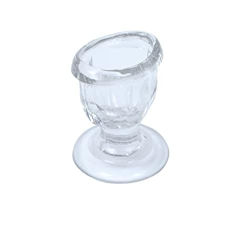 Glass Eye Wash Cup with Engineering Design to Fit Eyes for Effective Eye Cleansing - Eye Shaped Rim, Snug Fit Set of 6 Mix Colour