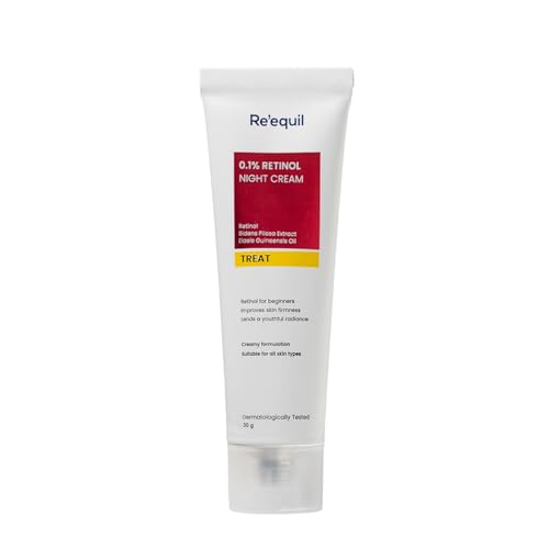 RE' EQUIL 0.1% Retinol Night Cream | Repairs Wrinkles & Fine Lines | Improves Skin Firmness | Beginner Friendly | All Skin Types | 30G